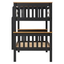 Nevada Wooden Children Bunk Bed With Ladder In Dark Grey And Oak