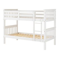 Nevada Wooden Children Bunk Bed With Ladder In White