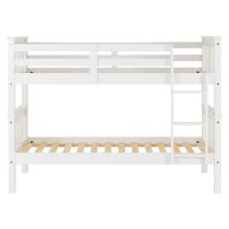 Nevada Wooden Children Bunk Bed With Ladder In White