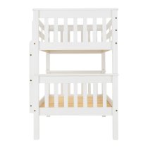 Nevada Wooden Children Bunk Bed With Ladder In White