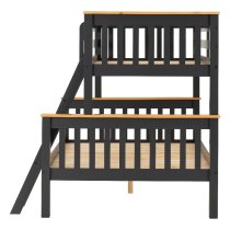 Nevada Wooden Triple Sleeper Bunk Bed In Dark Grey And Oak