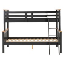 Nevada Wooden Triple Sleeper Bunk Bed In Dark Grey And Oak