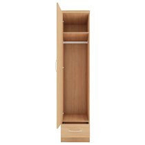 Mack Wooden Wardrobe With 1 Door 1 Drawer In Sonoma Oak