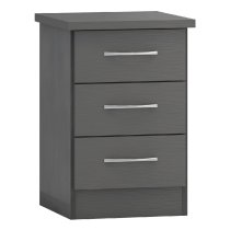 Mack Wooden Furniture Set With 3 Doors Wardrobe In Grey