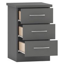 Mack Wooden Furniture Set With 3 Doors Wardrobe In Grey