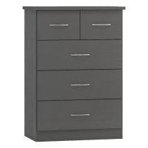 Mack Wooden Furniture Set With 3 Doors Wardrobe In Grey