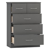 Mack Wooden Furniture Set With 3 Doors Wardrobe In Grey