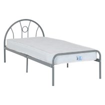 Natick Metal Single Bed In Silver