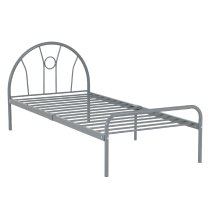 Natick Metal Single Bed In Silver