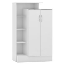 Mack Wooden Wardrobe With 2 Doors And Gloss Front In White