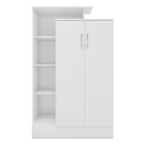 Mack Wooden Wardrobe With 2 Doors And Gloss Front In White