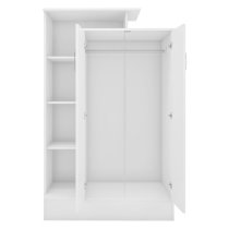 Mack Wooden Wardrobe With 2 Doors And Gloss Front In White