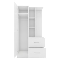 Mack Wooden Wardrobe With 1 Door And Gloss Front In White