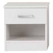 Pana Wooden Bedside Cabinet With 1 Drawer In White