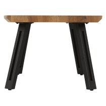 Qinson Wooden Coffee Table With Black Legs In Medium Oak