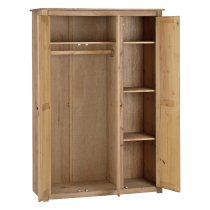 Pavia Wooden Wardrobe With 3 Doors In Natural Wax