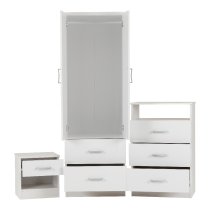 Pana Wooden Furniture Set With 2 Doors Wardrobe In White