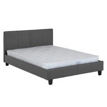 Prenon Faux Leather King Size Bed In Grey