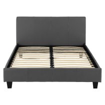 Prenon Faux Leather King Size Bed In Grey