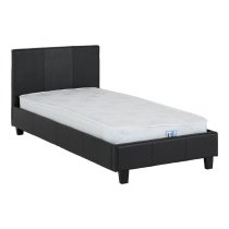 Prenon Faux Leather Single Bed In Black