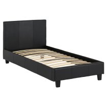 Prenon Faux Leather Single Bed In Black