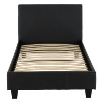 Prenon Faux Leather Single Bed In Black