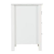 Verox Wooden Bedside Cabinet With 3 Drawers In White And Grey