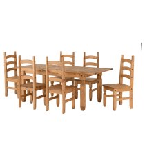 Central Wooden Extending Dining Table With 6 Chairs In Oak