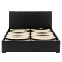 Wick Faux Leather Storage Ottoman Double Bed In Black