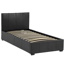 Wick Faux Leather Storage Ottoman Single Bed In Black