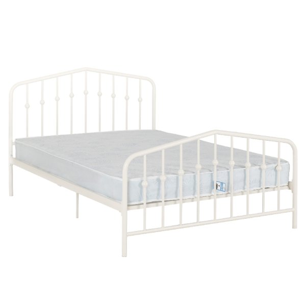 Wick Metal King Size Bed In White