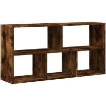 Kinston Wooden Wall Shelf With 5 Shelves In Smoked Oak