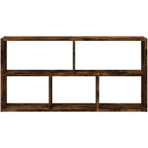 Kinston Wooden Wall Shelf With 5 Shelves In Smoked Oak