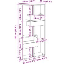 Kinston Wooden Wall Shelf With 8 Shelves In Black