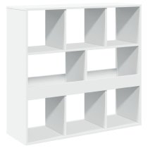 Ames Wooden Bookcase With 8 Compartment In White