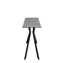 Azido Ceramic Rectangular Console Table In Matte Grey