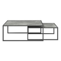 Barrie Ceramic Nesting Coffee Tables In Matte Grey