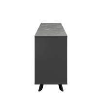 Azido Wooden Sideboard With 2 Doors In Matte Grey Ceramic Top