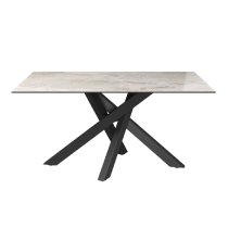 Barrie Ceramic Rectangular Dining Table In Light Grey