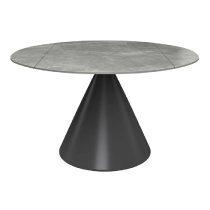 Aurora Ceramic Extending Dining Table In Matte Grey