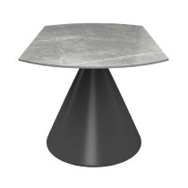 Aurora Ceramic Extending Dining Table In Matte Grey