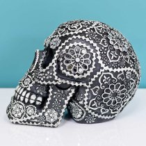 Calgary Resin Sugar Skull Sculpture In Black