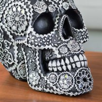 Calgary Resin Sugar Skull Sculpture In Black