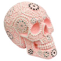 Calgary Resin Sugar Skull Sculpture In Pink