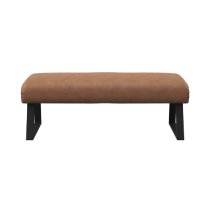 Caldwell Leather Hallway Seating Bench With Black Legs In Tan