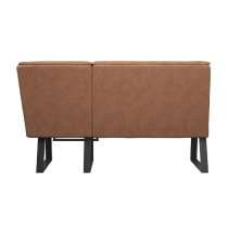 Caldwell Leather Corner Sofa Bench With Black Legs In Tan