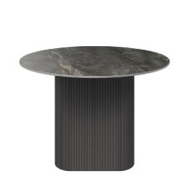 Cadillac Ceramic Round Dining Table In Gloss Grey