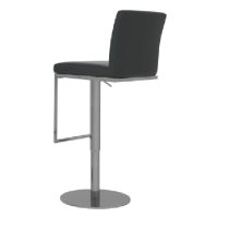 Eccles Leather Bar Stool With Chrome Base In Black