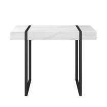 Magna Wooden Console Table In White Marble Effect