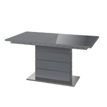 Macon High Gloss Butterfly Extending Dining Table In Grey